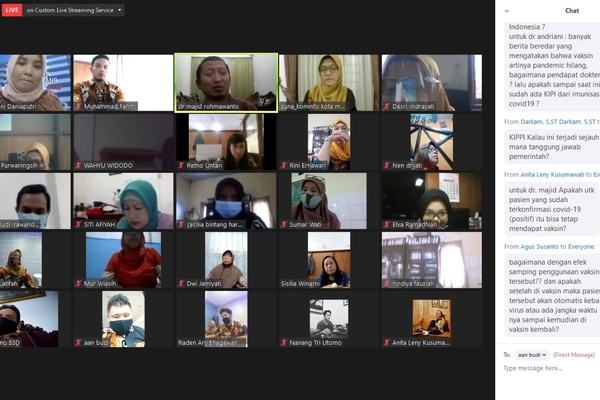 DISKOMINSTA KOTA MAGELANG SOSIALISASIKAN PERAN VAKSIN DALAM WEBINAR KPCPEN