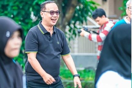 Ratusan Warga Ikuti Senam Bersama Rodanya Mas Bagia di Lapangan Kwarasan