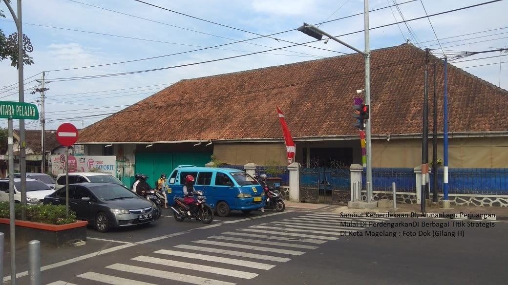 SAMBUT KEMERDEKAAN RI, ALUNAN LAGU PERJUANGAN MULAI DI PERDENGARKAN DI BERBAGAI TITIK STRATEGIS DI KOTA MAGELANG