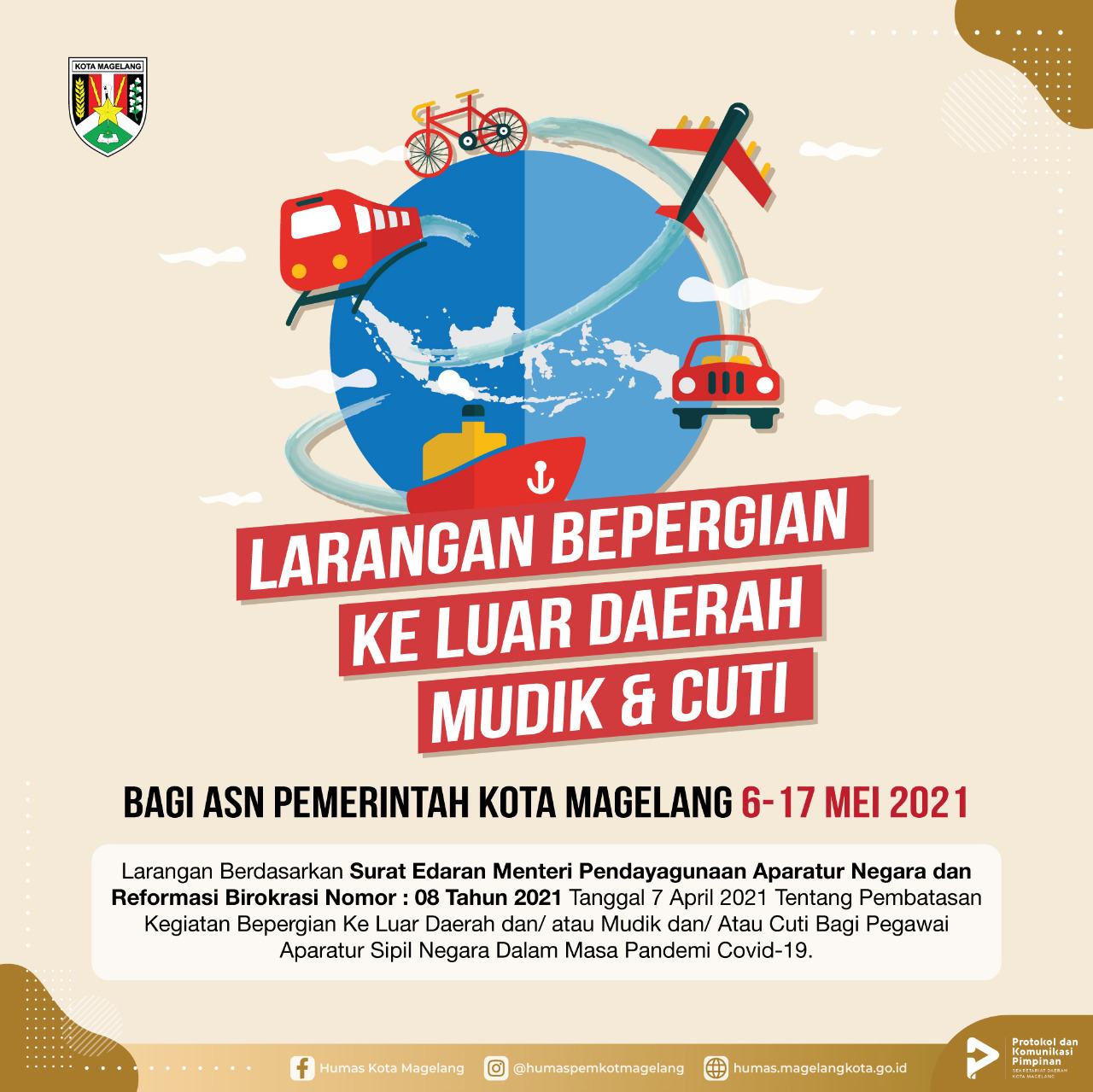 ASN Kota Magelang dan Keluarganya Dilarang Mudik