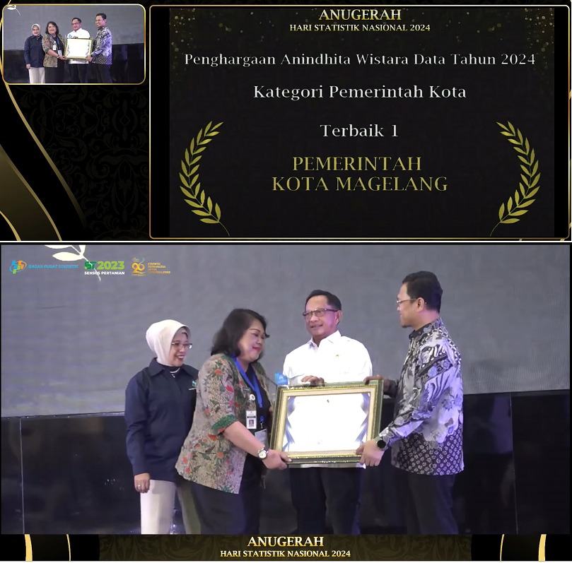 PEMERINTAH KOTA MAGELANG RAIH ANUGERAH ANINDHITA WISTARA DATA TERBAIK NASIONAL TAHUN 2024