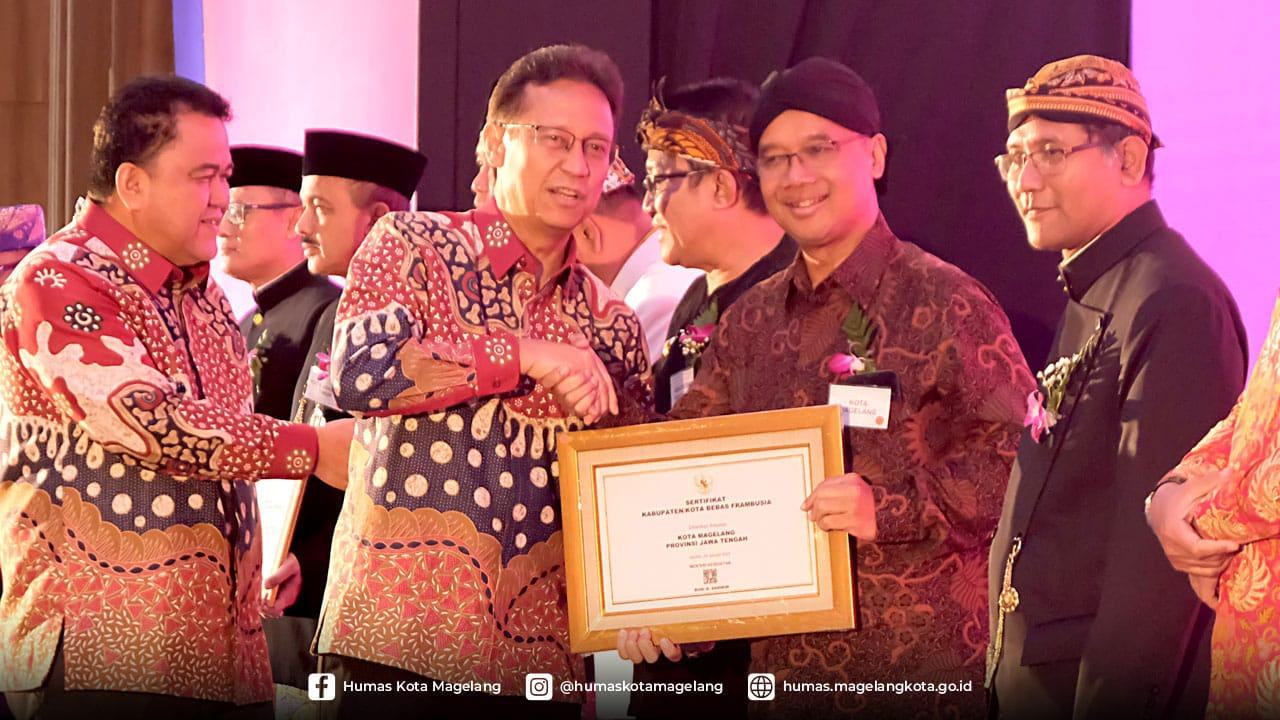 Kota Magelang Bebas Frambusia, Wali Kota Terima Sertifikat dari Menkes RI