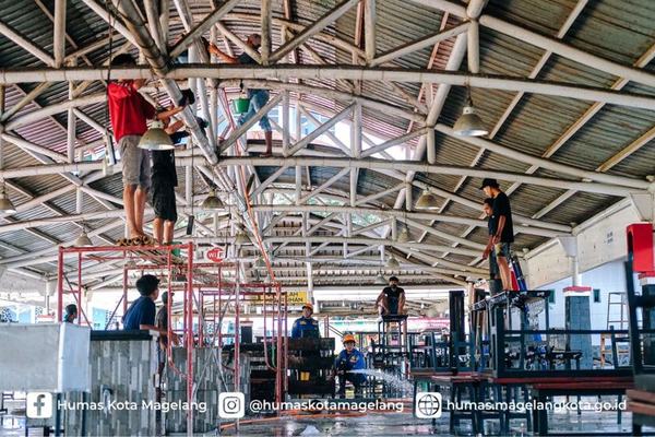 Guyub Rukun Pedagang Kuliner TVJ Kota Magelang Bersih-Bersih Shelter