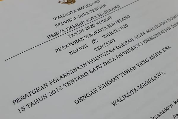 KOTA MAGELANG UNDANGKAN PERWAL IMPLEMENTASI SATU DATA