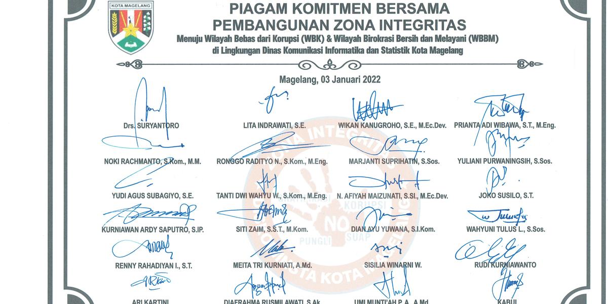 PIAGAM KOMITMEN BERSAMA PEMBANGUNAN ZONA INTEGRITAS