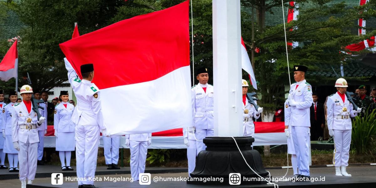 Khidmat Peringatan HUT Ke-78 RI Kota Magelang di Bawah Gerimis