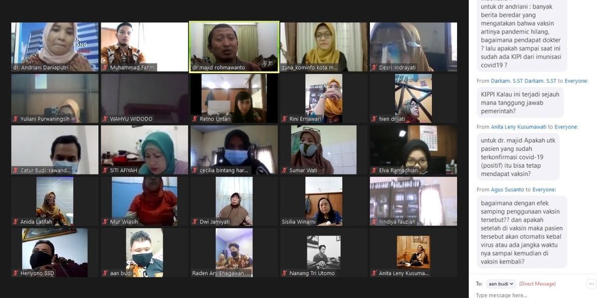 DISKOMINSTA KOTA MAGELANG SOSIALISASIKAN PERAN VAKSIN DALAM WEBINAR KPCPEN