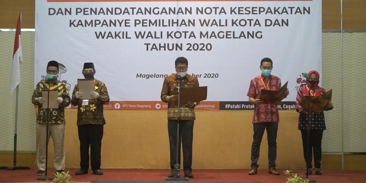 SELURUH PASLON PILKADA KOTA MAGELANG TAHUN 2020 DEKLARASIKAN KAMPANYE DAMAI