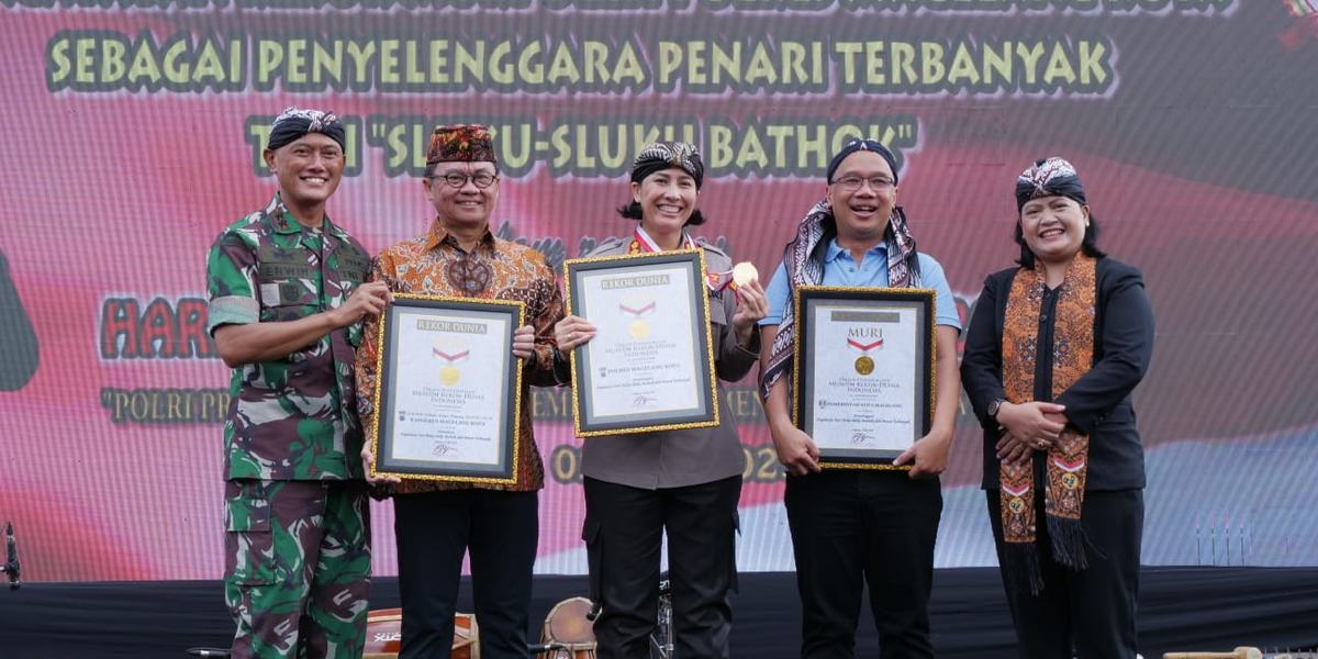 Kota Magelang Sukses Pecahkan Rekor Muri Tari Sluku Sluku Bathok