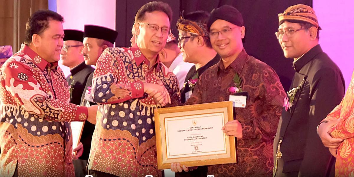 Kota Magelang Bebas Frambusia, Wali Kota Terima Sertifikat dari Menkes RI