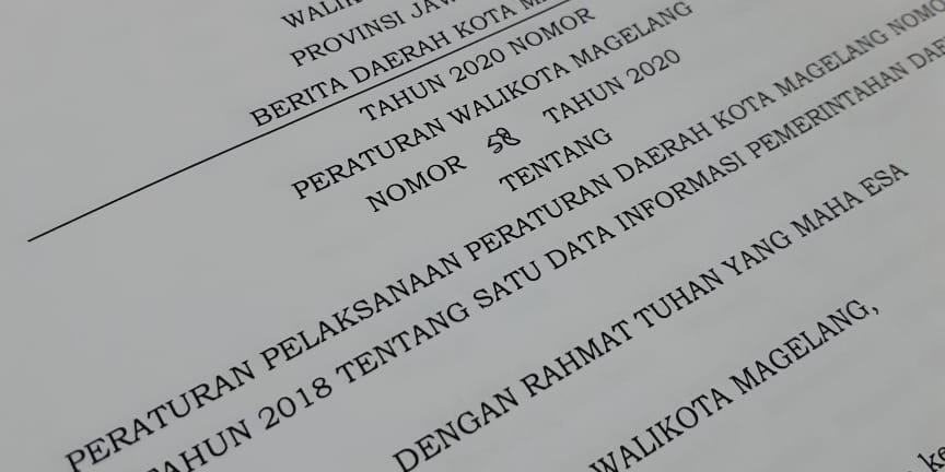 KOTA MAGELANG UNDANGKAN PERWAL IMPLEMENTASI SATU DATA