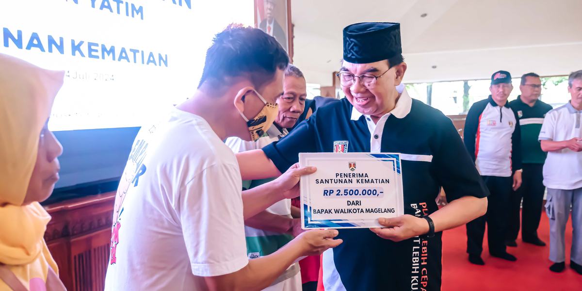 PEMKOT MAGELANG SALURKAN BANTUAN UNTUK ANAK YATIM PIATU, SANTUNAN KEMATIAN DAN REHAB RTLH