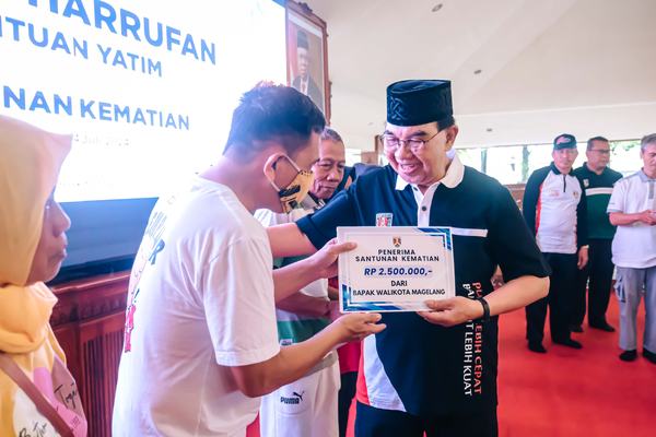PEMKOT MAGELANG SALURKAN BANTUAN UNTUK ANAK YATIM PIATU, SANTUNAN KEMATIAN DAN REHAB RTLH